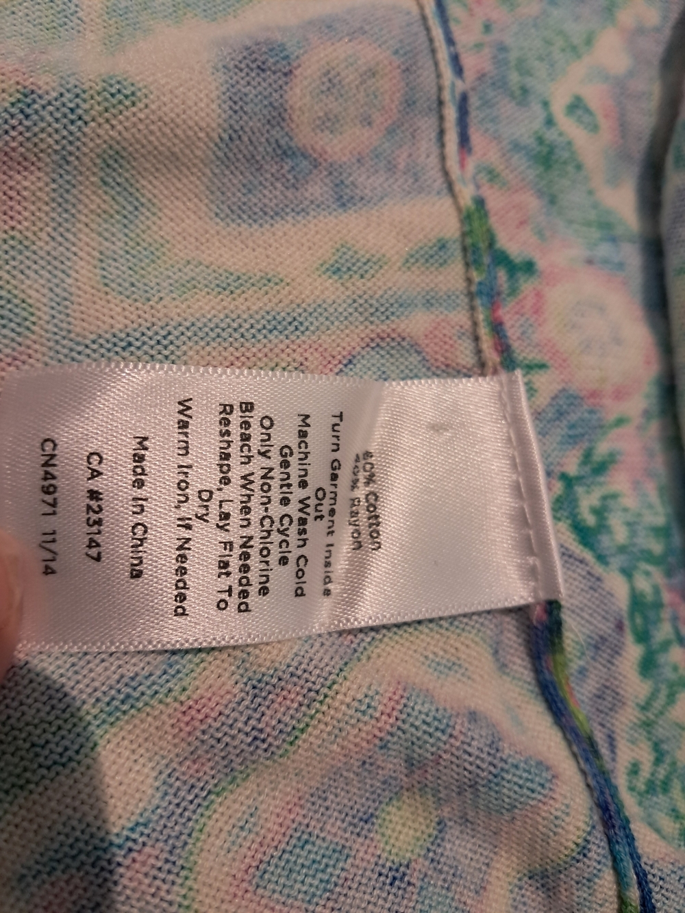 Talbots Green Multi-Pattern 3/4-Sleeve Cardigan In Size P - Picture 10 of 11
